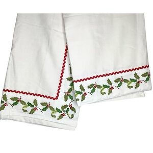 Holiday Tablecloth Custom made Cotton Holly leaves & berries